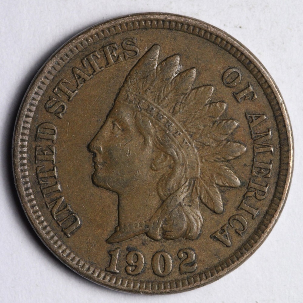 1902 Indian Head Cent Penny AU E153 XTC