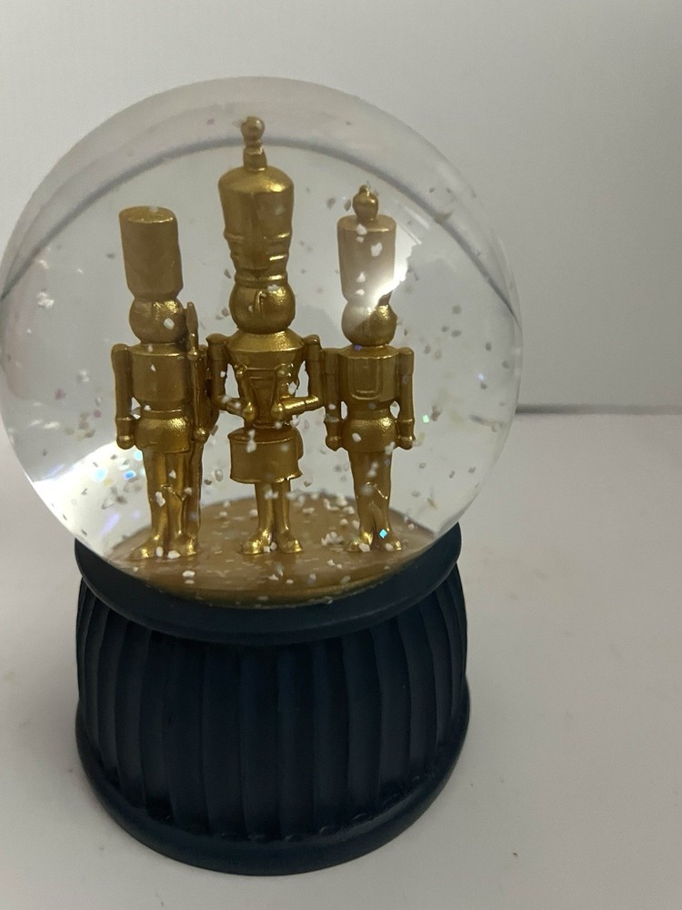 Joyward Gold Nutcrackers Snow Globe, 5.4 in