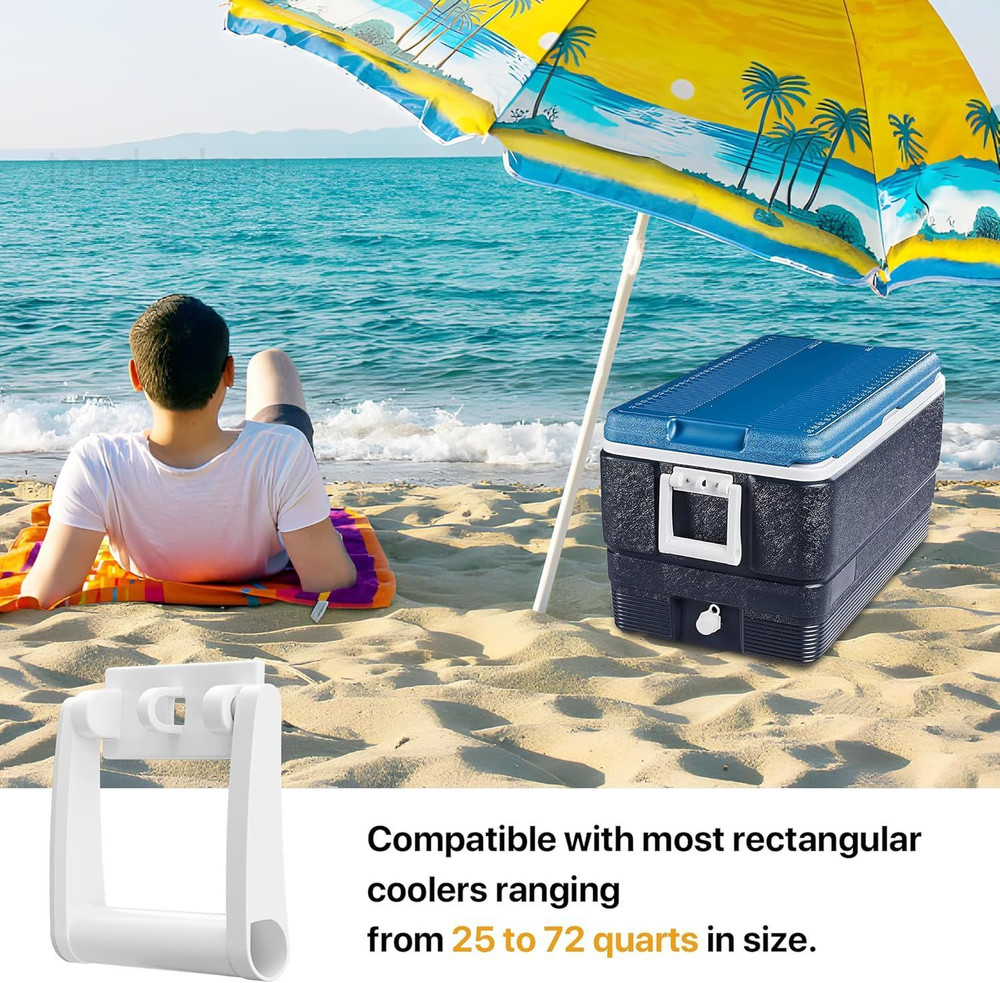 Cooler Handle and Screws,Replacement White Plastic See description