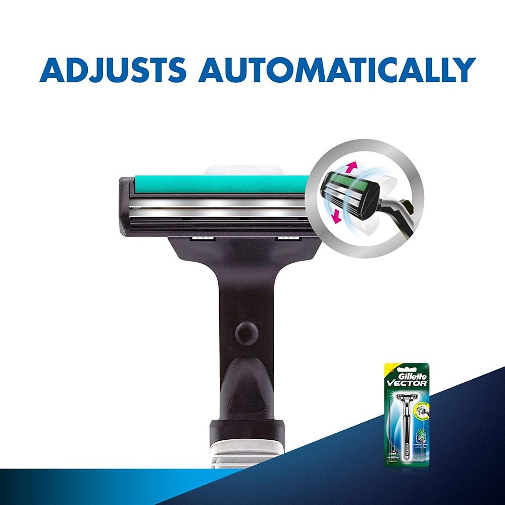 Gillette Vector Plus Manual Shaving Razor, 1 Pc,
