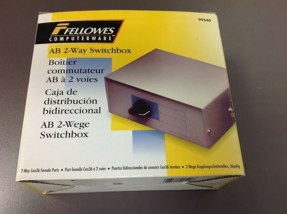 Fellowes Computerware AB 2-Way Switchbox, New In Box