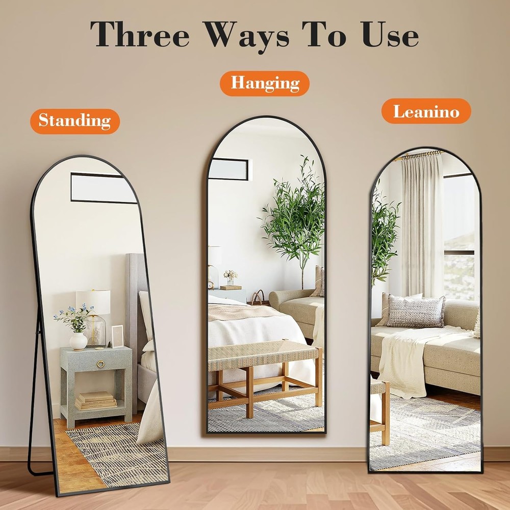 Arched Full Length Mirror with Stand