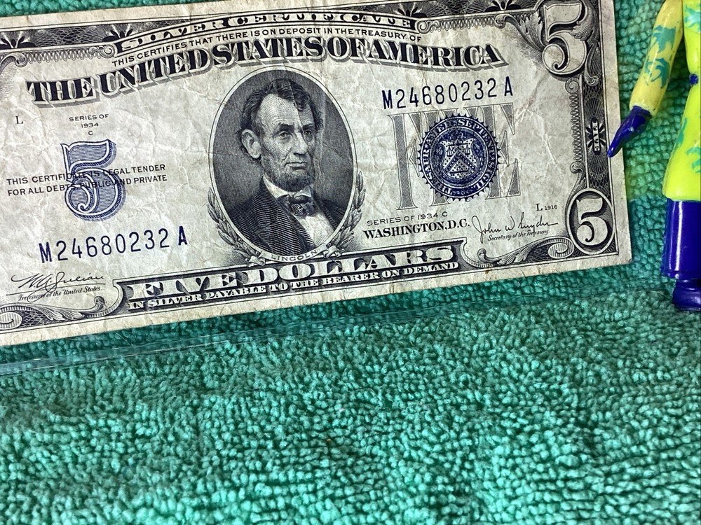 1934 C $5 SILVER CERTIFICATE