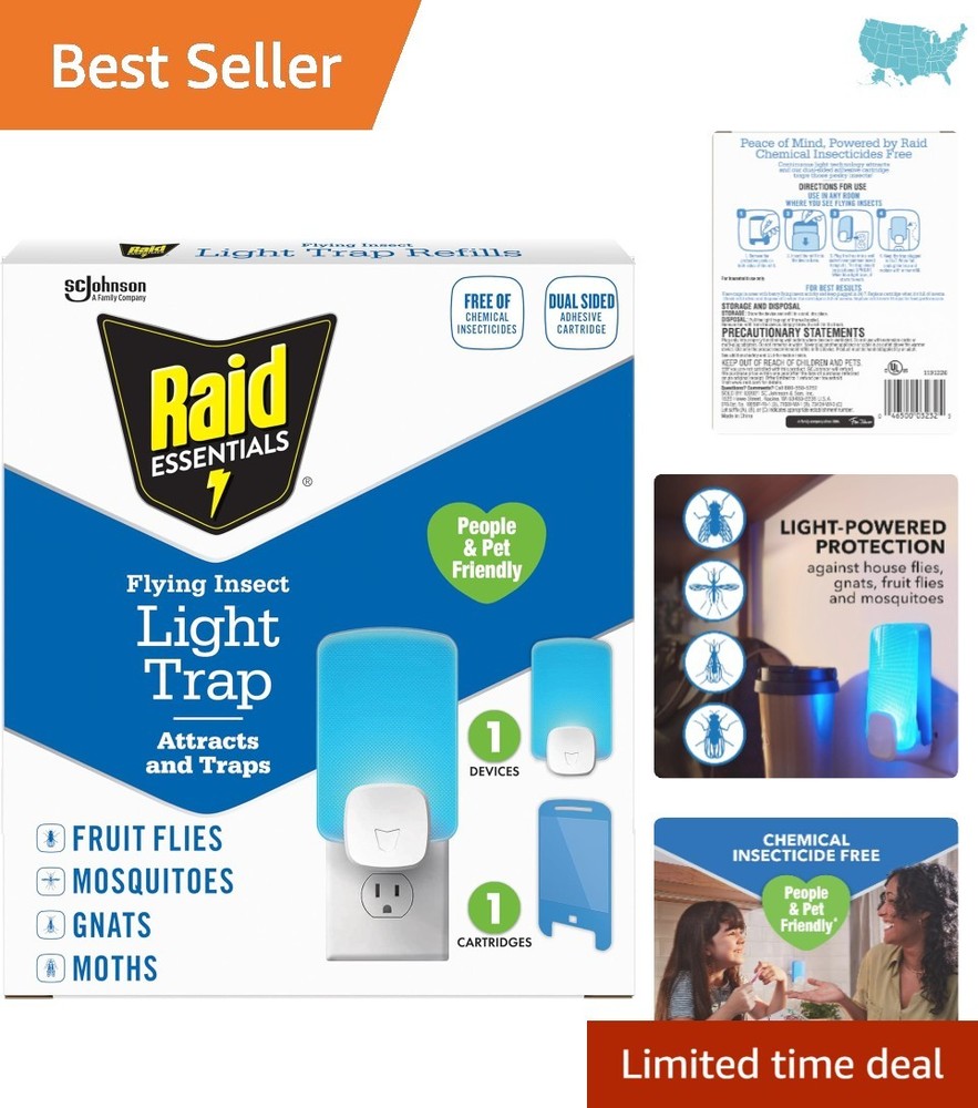 Compact Raid Essentials Flying Insect Trap - Dual-Sided, Kid Friendly Design