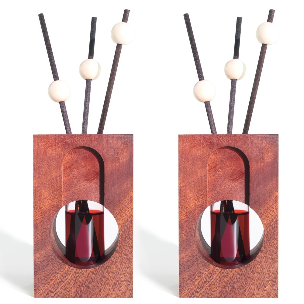 2 Empty Fragrance Wood Glass Diffuser Bottles, Refillable Diffuser Bottles wi...