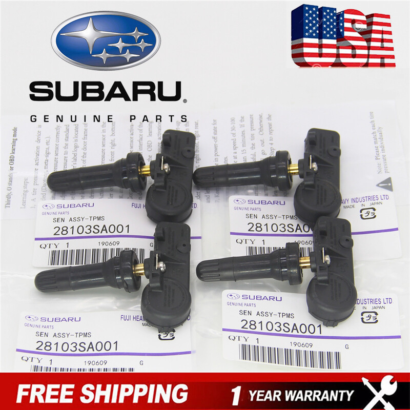 Set of 4 OEM TPMS Tire Pressure Sensors Kit 28103AJ00A 28103SA001 for Subaru WRX