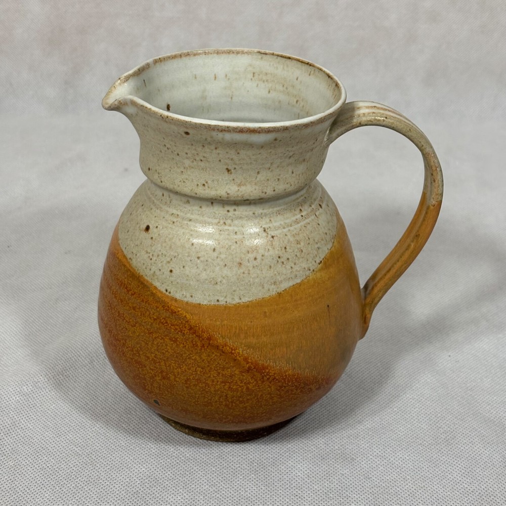 Signed Studio Pottery Multi-Color Pitcher 7"
