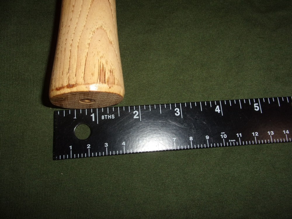 14 INCH BROWN SOLID WOOD TOOL REPLACEMENT HANDLE W/ 1 IN. RECTANGLE HEAD W/SLOT