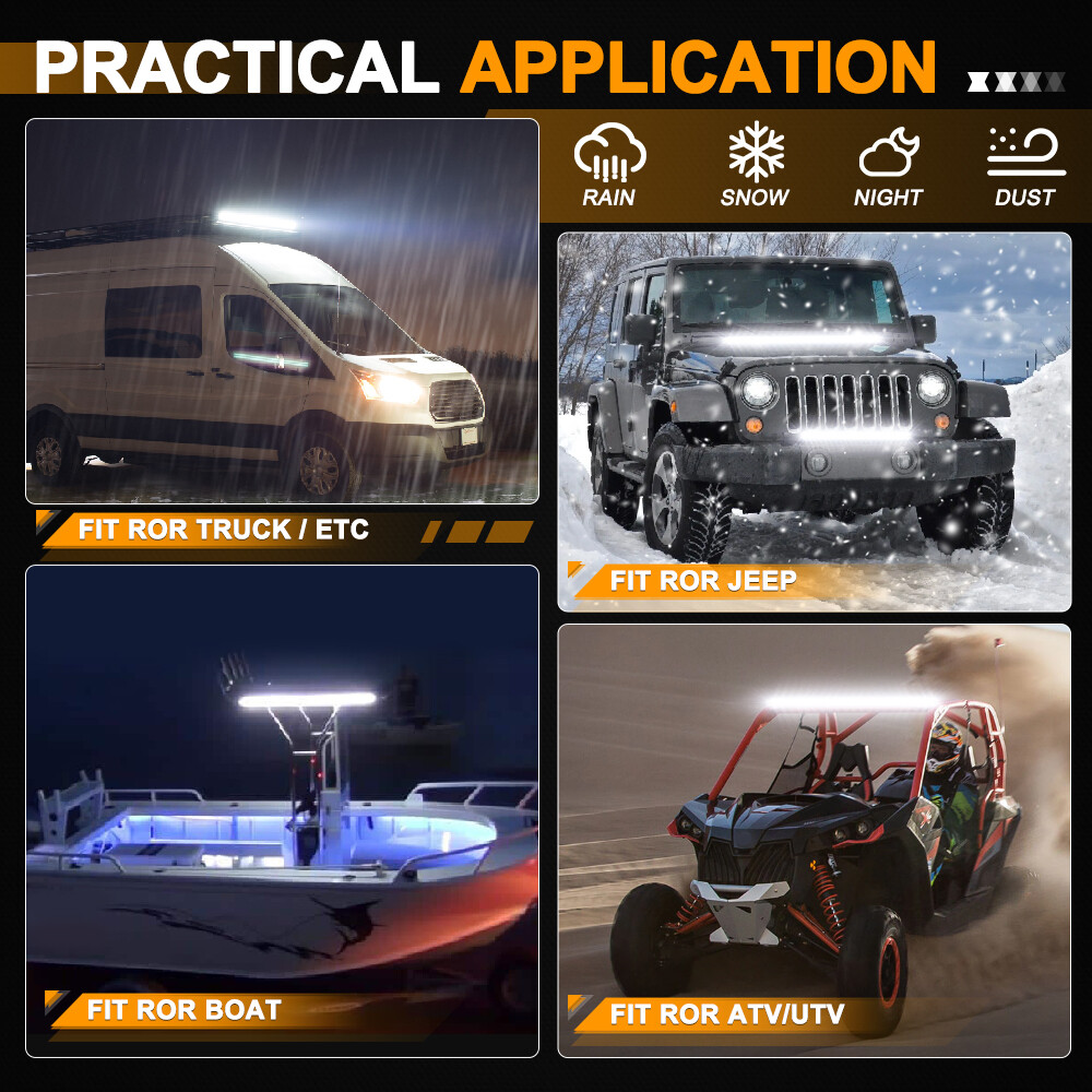 For 2017-25 Can-am Maverick X3 Curved 50'' LED Light Bar Roof Bracket + 4" Pods