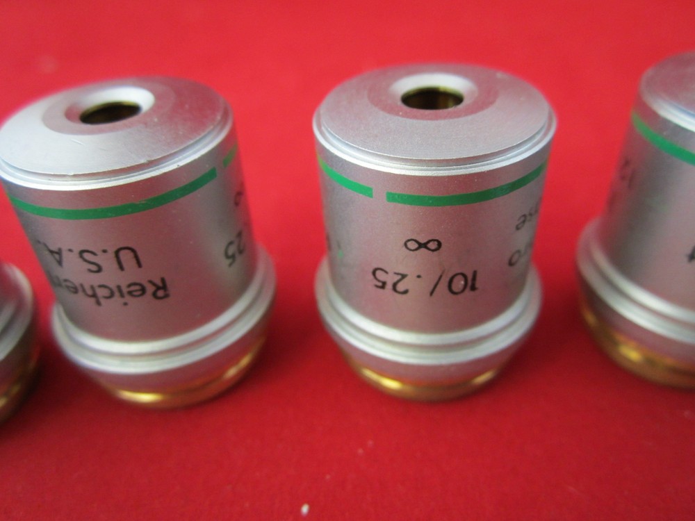 LOT 5 EA REICHERT MICROSCOPE OBJECTIVE PART [just shell , without optics] BIN #4