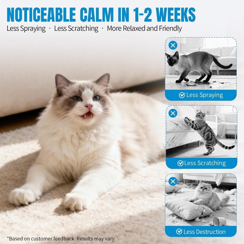 s Effectively Relieve Anxiety Stress Cat Pheromones Calming Diffuser Refill C...
