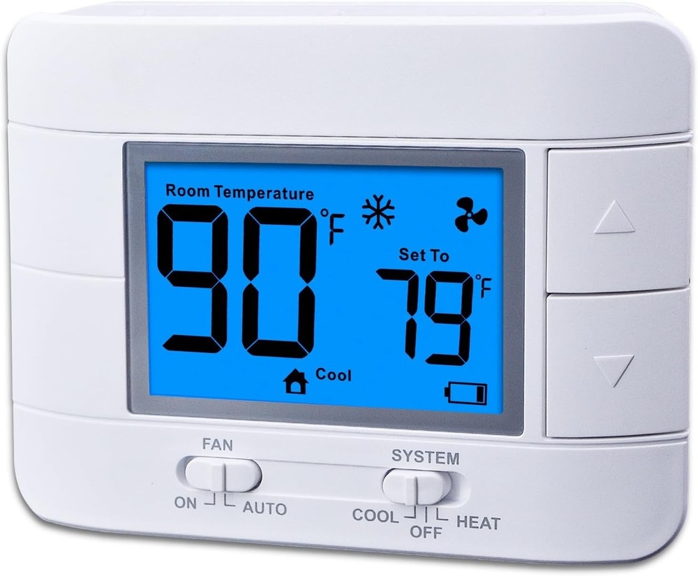 Non Programmable Thermostat for Home Large Display Temperature Control