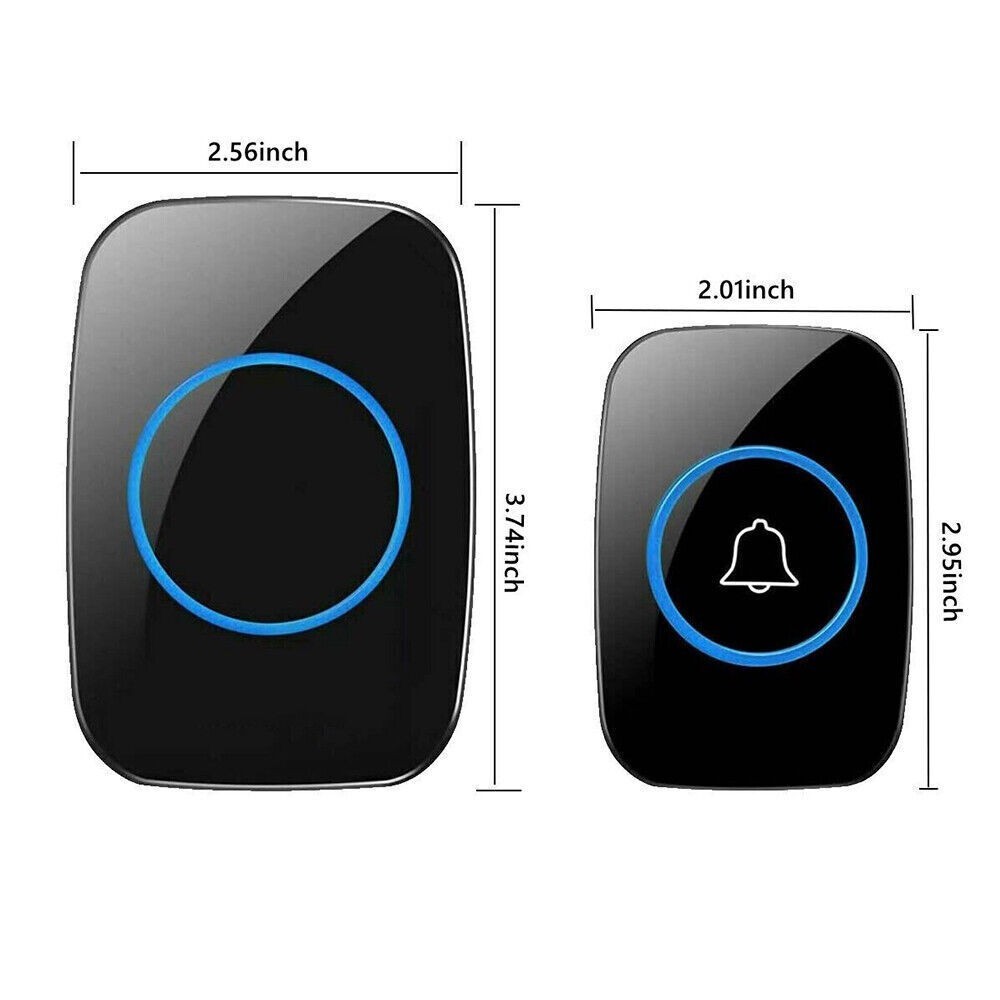 1000FT Wireless Doorbell Waterproof 2 Plugin Receiver Adjustable Volume 36 Chime