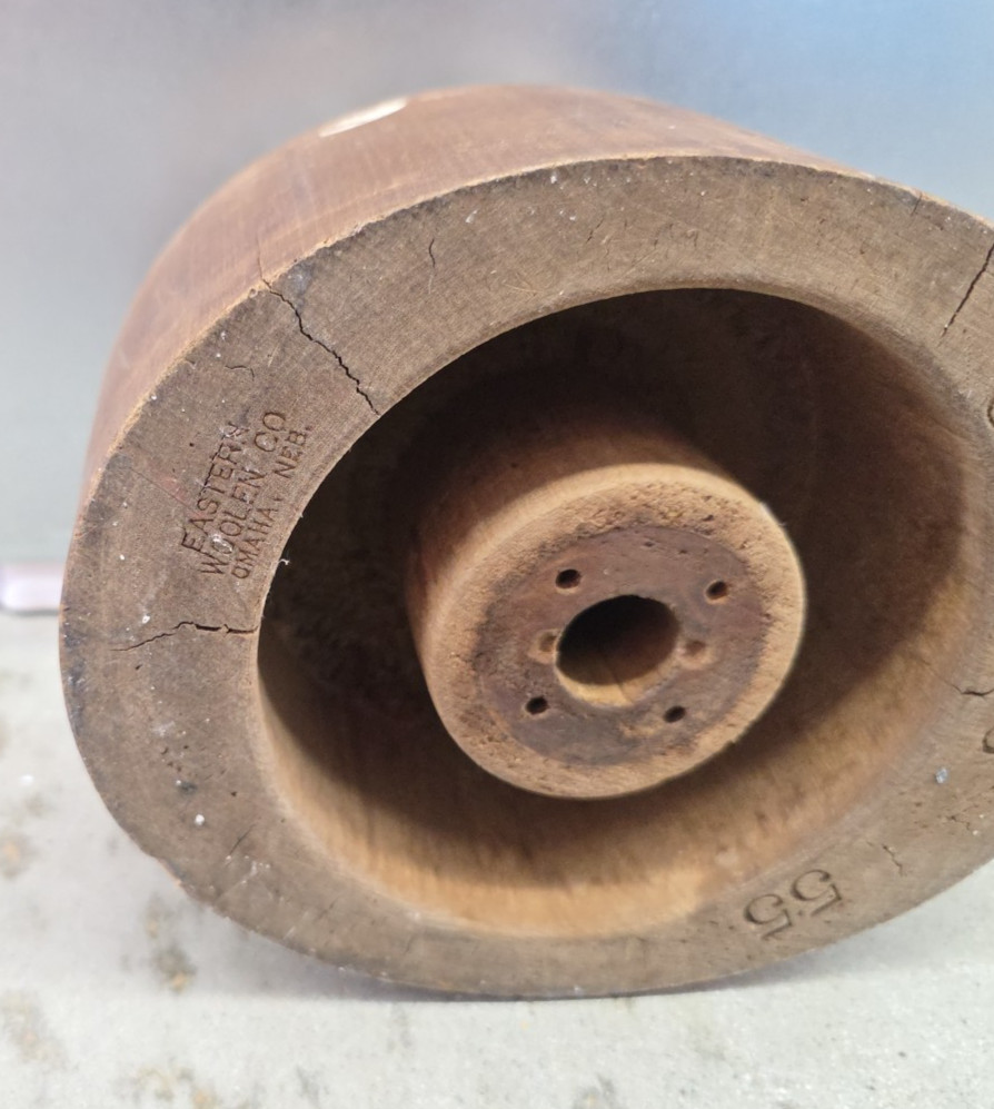 Antique Eastern Woolen Co Omaha, NE Hat Stand Milliner's Block Mold Wooden