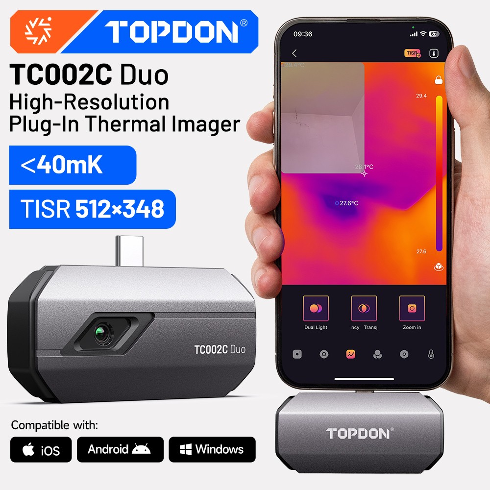 TOPDON TC002C Duo Thermal Camera for IOS & Android Type C 256 X 192 Resolution