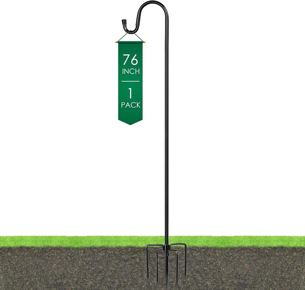 76" Adjustable Bird Feeder Pole - Heavy Duty Shepherd Hook