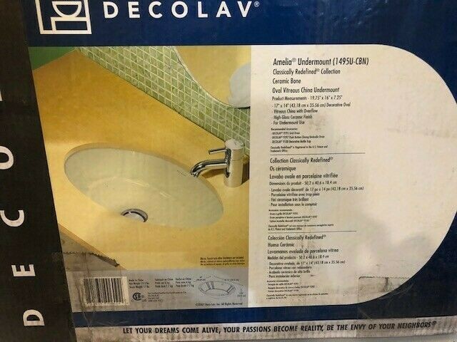 (1495U-CBN) Oval Vitreous China Undermount Sink in Bone Color