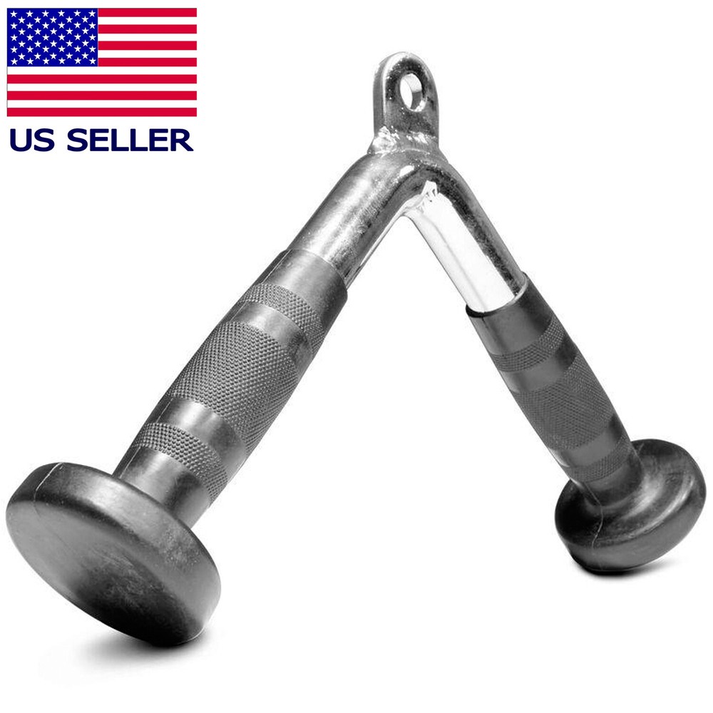 Tricep Press Down Cable Machine Attachment LAT Pulldown Gym V Pull Up Bar