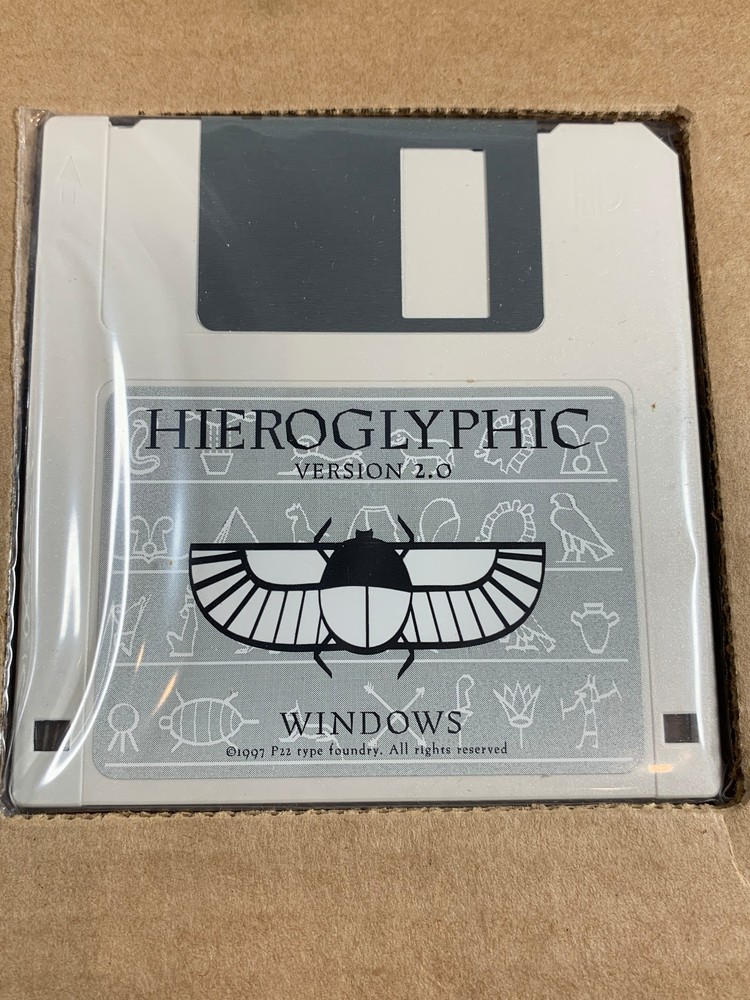1997 P22 Foundry Hieroglyphic Computer Font Version 2.0 Windows 3.1 or Later