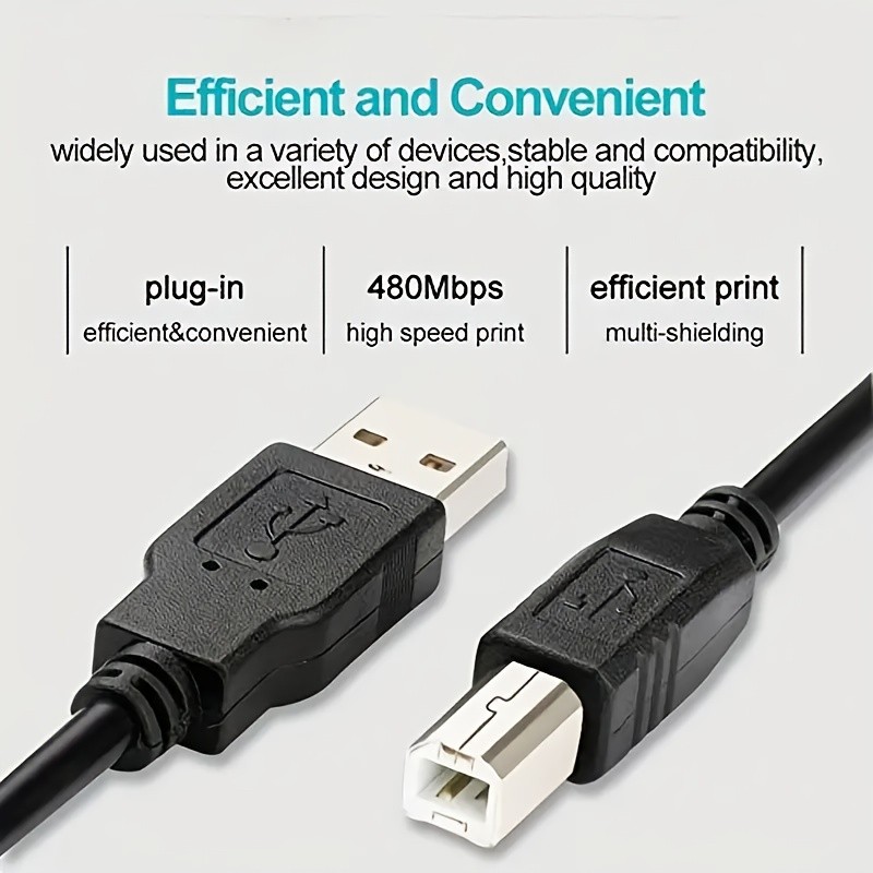 NEW USB 2.0 A TO B High Speed Printer Scanner Premium Cable Cord 1.5m Lot