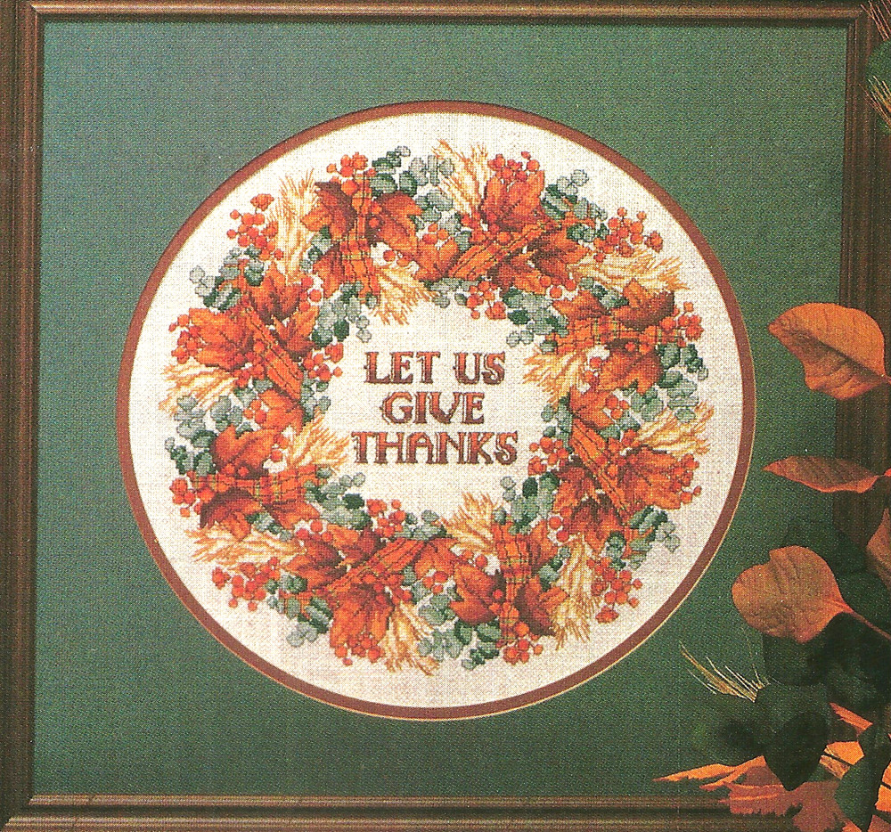 Autumn Wreath Tablecloth Center Cross Stitch Pattern CHART pages only