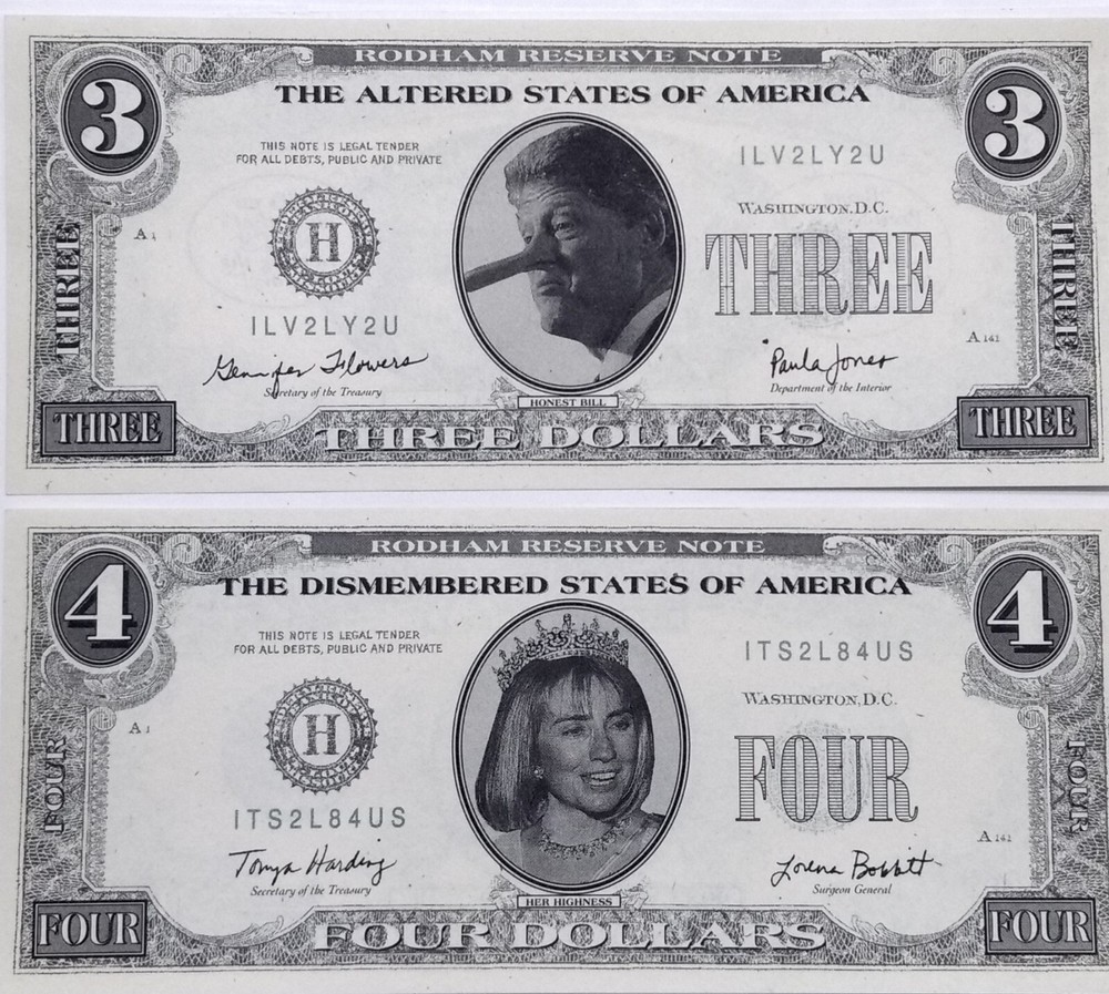 (2) Novelty Bill & Hillary Clinton Notes
