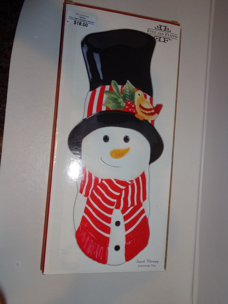 Fitz and Floyd Snowman Snack Serving Tray