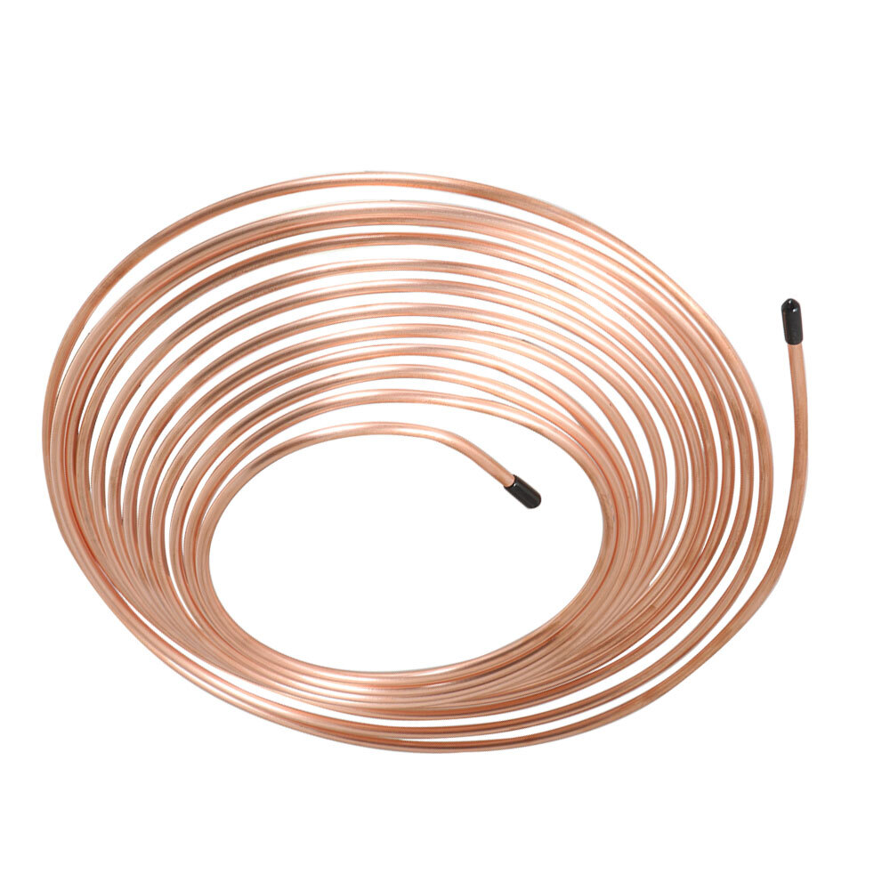 LABLT 25Ft Roll Coil of 3/16'' OD Copper Nickel Brake Line Tubing Kit 16 Fitting