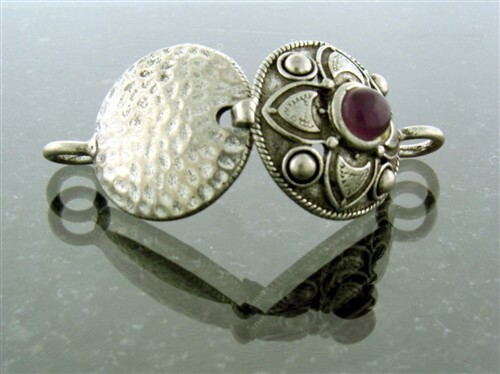Pewter Amethyst Flower Diffuser Pendant on 24" Chain