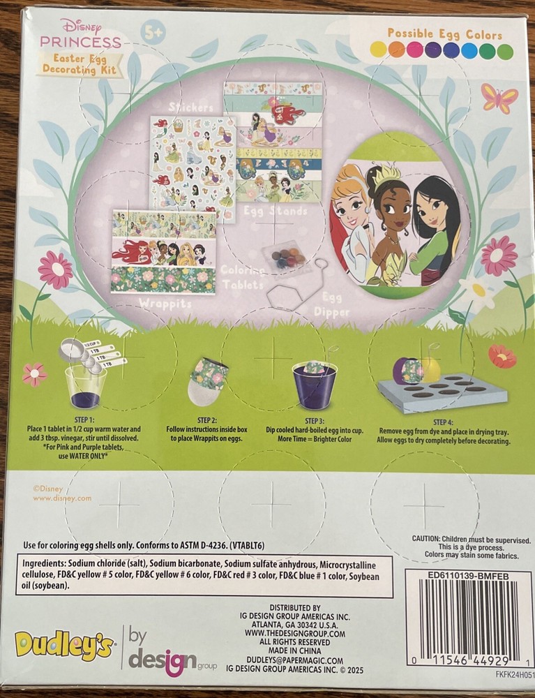 DISNEY Princess Easter Egg Decorating Kit, Coloring Tablets, Stickers Egg Stands