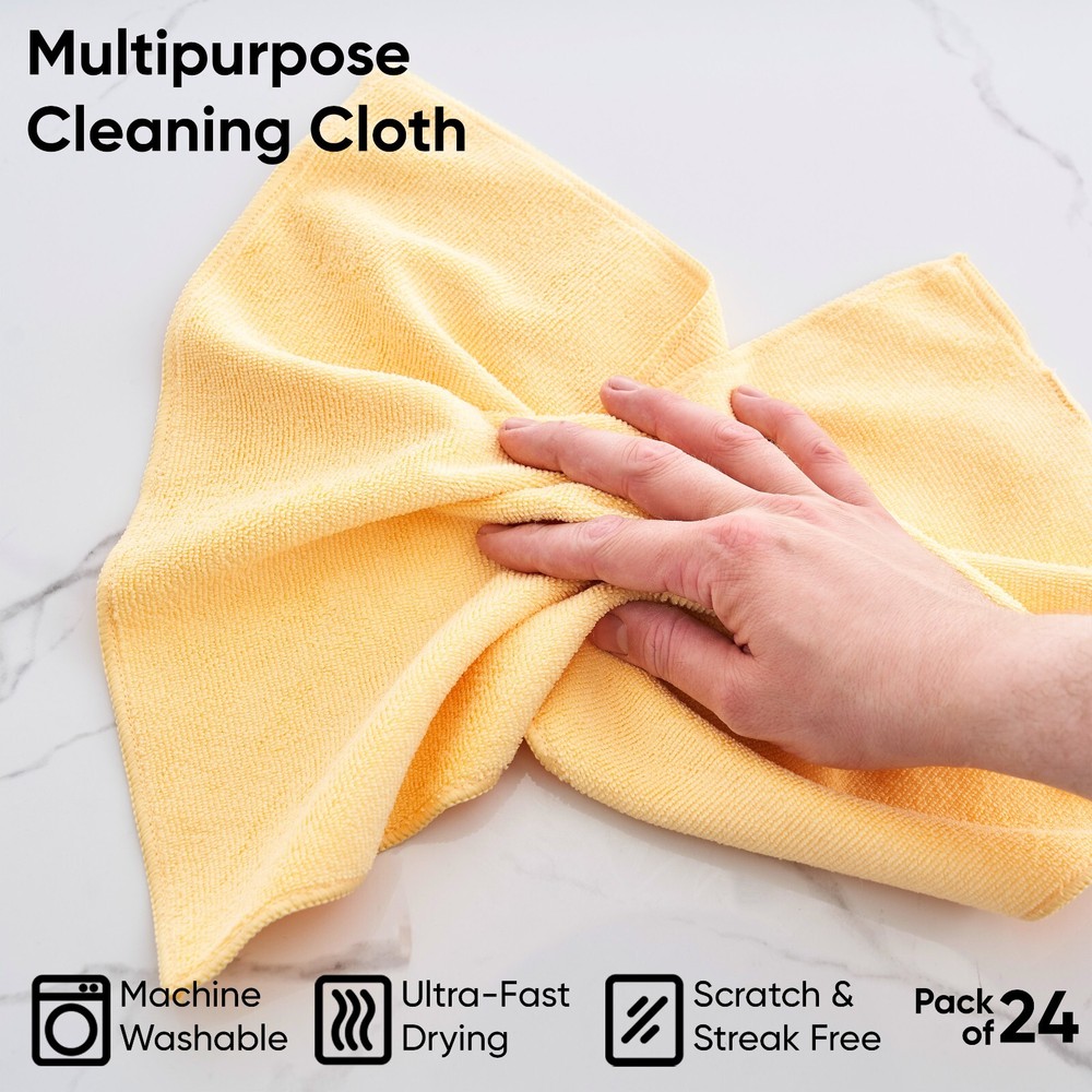 Superio Microfiber Cleaning Cloth 16''Multi-Purpose Towel (24)