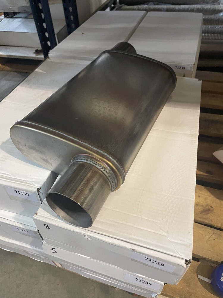 Rush Performance Perforated 3” Offset Inlet And Outlet Muffler Straight Through