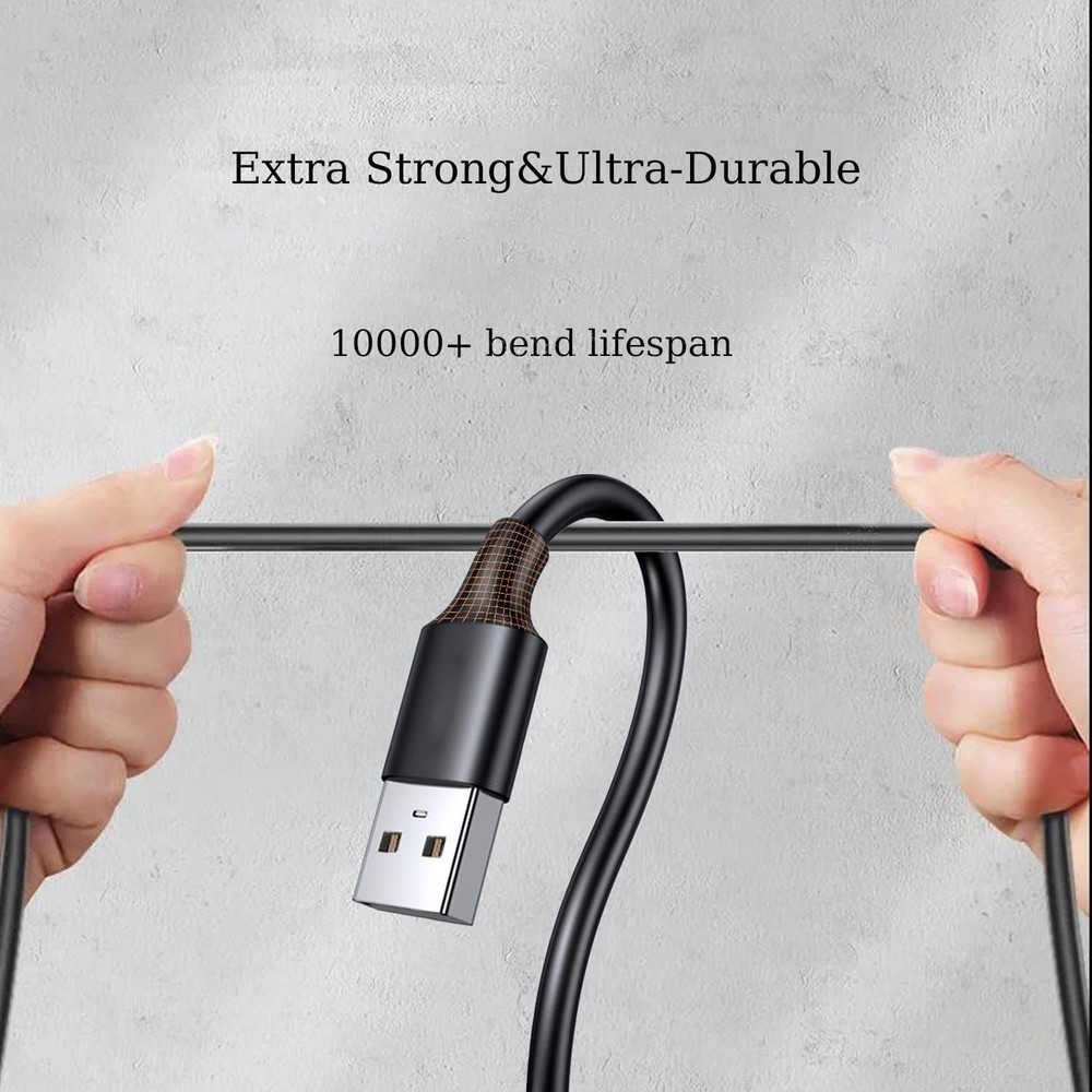 Pocxwa USB-A to Micro USB Charging Cable, 480Mbps Data Sync, 2.0 2-Pack
