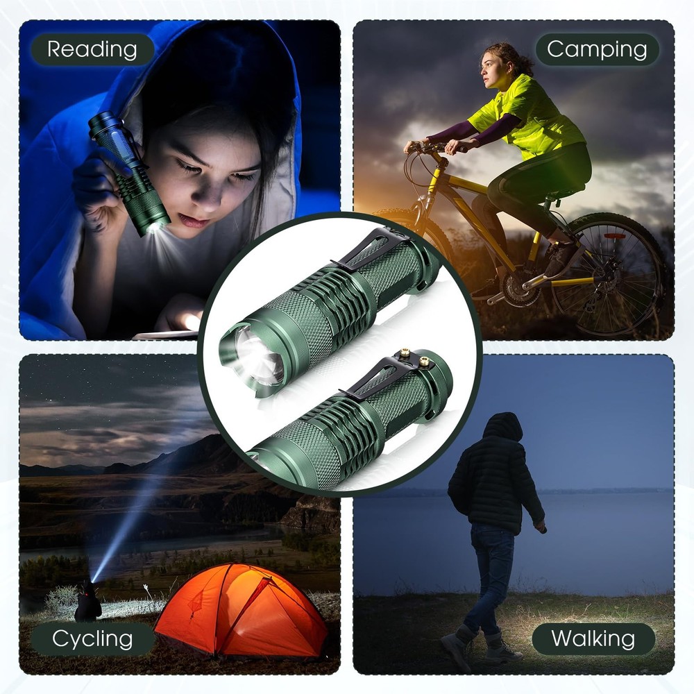 20 Pieces Flashlight Mini 3 Mode Tactical Torch Small Water Resistant Pocket ...