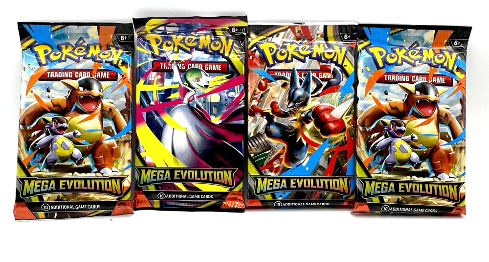 Pokemon Mega Evolution Booster Pack Random Art (Set Of 4)