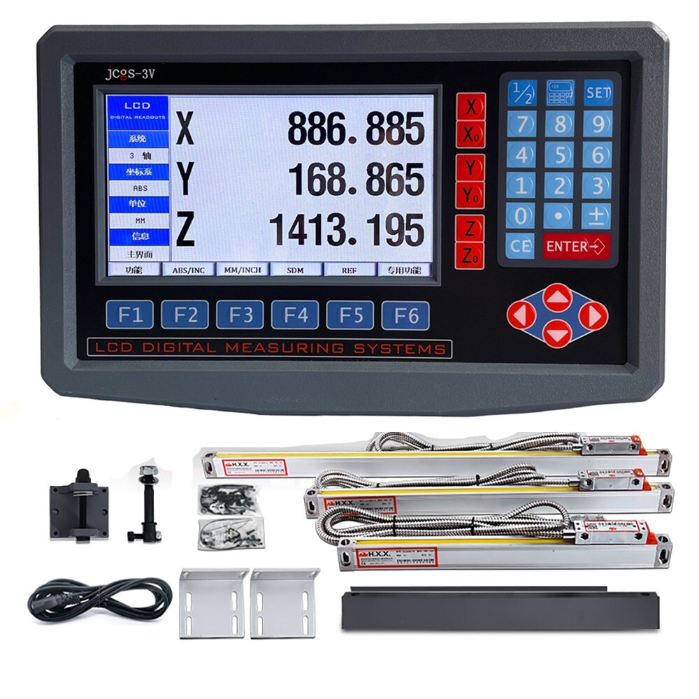 3 Axis LCD Digital Readout For Milling Lathe Machine With Precision Linear Scale