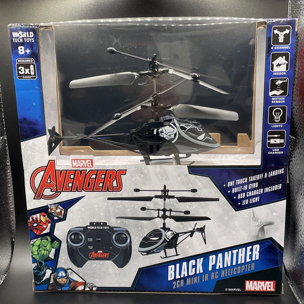 World Tech Toys Marvel Black Panther 2CH IR Mini Remote Control Helicopter