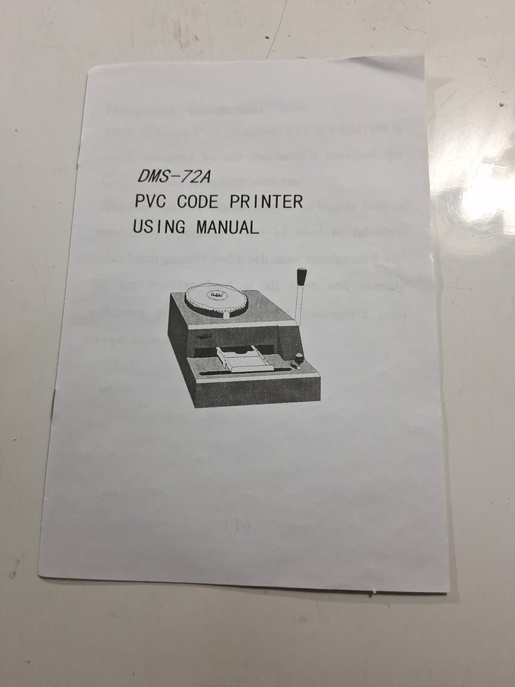 DMS-72A PVC CODE PRINTER EMBOSSER 72 Character (B02096755)