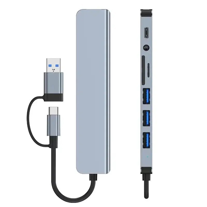 7/8 Port USB-C Hub Adapter - hight Speed Multi Splitter for PC, Laptop & MacBook