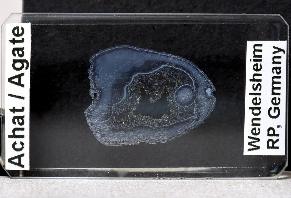 AGATE ACHAT thin section STUNNING Wendelsheim Germany - microscope slide