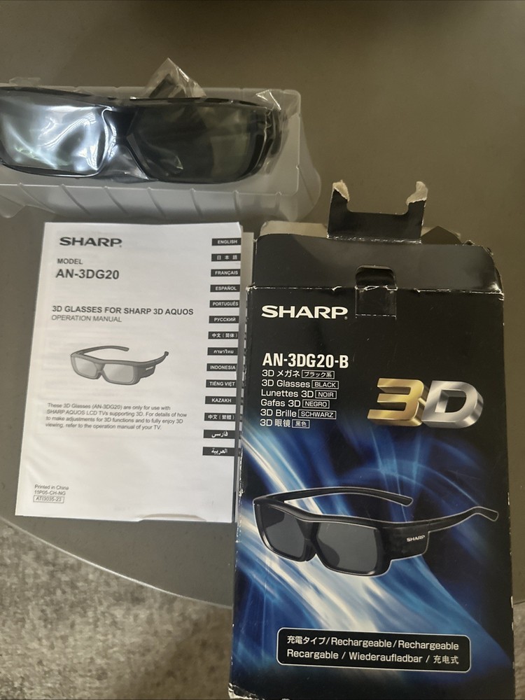 Sharp 3D Rechargeable Glasses 3D AN-3DG20-B Glasses Only