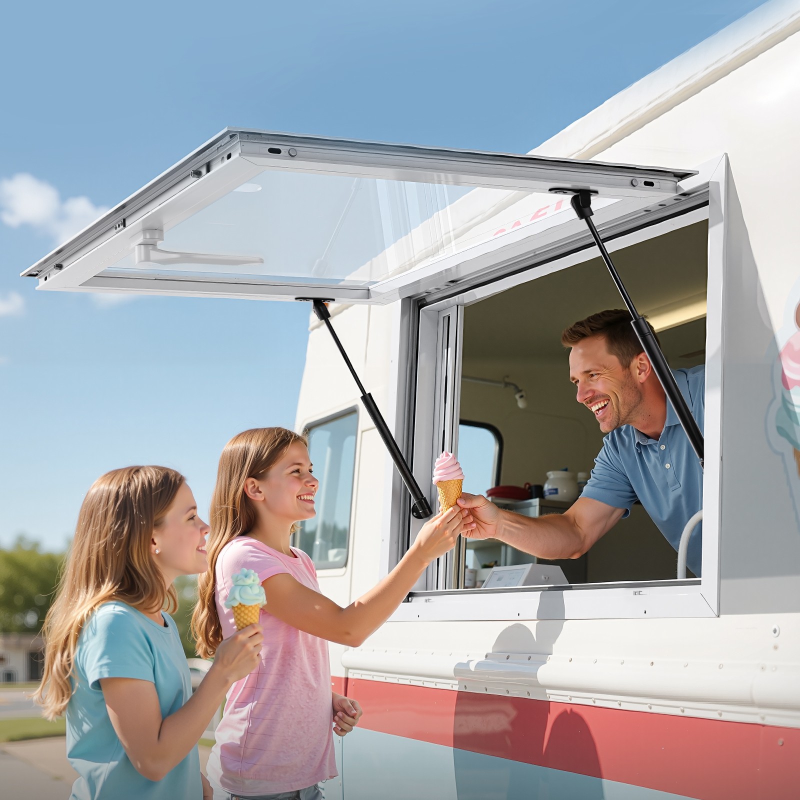 VEVOR 36x24in Concession Stand Serving Window Food Truck Service Awning Aluminum