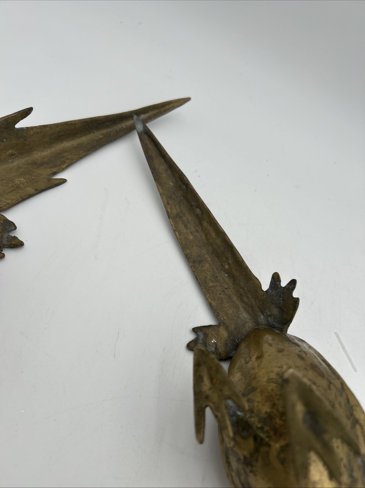 Vintage Pair of SOLID BRASS Pheasant Birds MCM Bird Decor Figurine Old