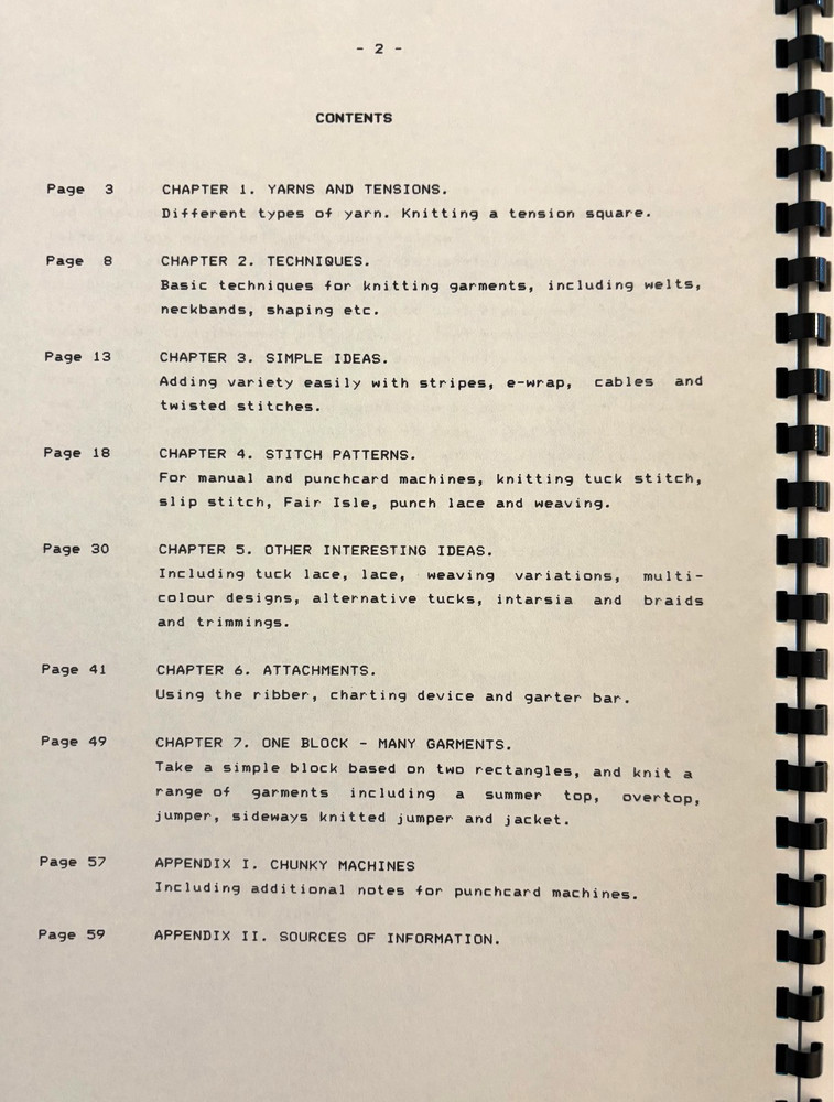 Machine Knitting Instruction Book - Chunky Knitting (1985)