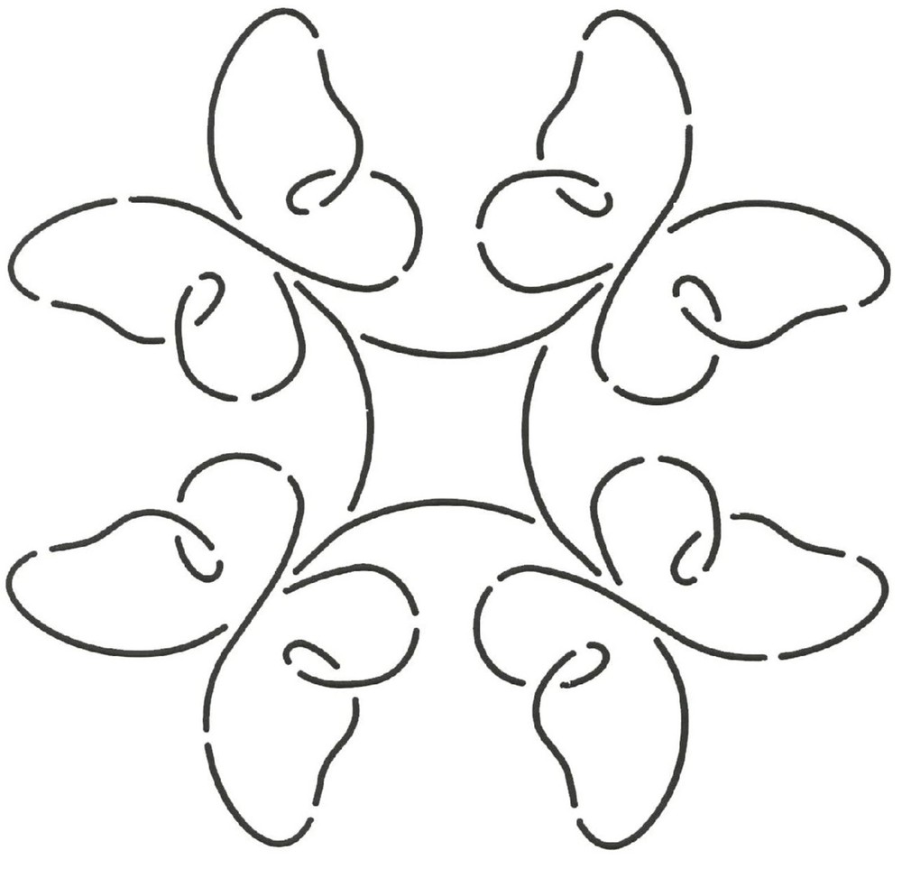Quilting Stencil Butterfy Block Quilt Pattern 7" Continuous Line Design Template