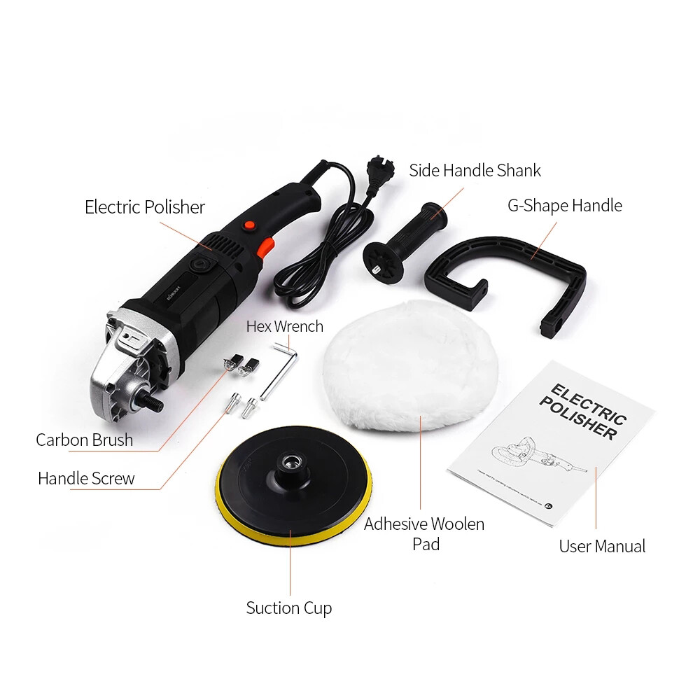 1400W Electric Car Polisher Kit Buffer Sander Variable Speed Polishing Machine