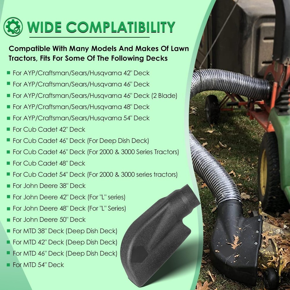 Leaf Vacuum Bagger Universal Deck Boot Chute 62468 Mow-N-Vac Adapter