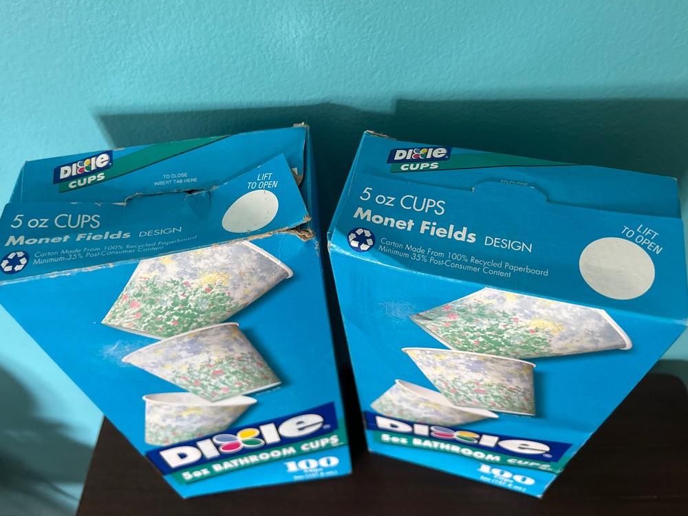 Vintage Dixie Cups Refill 5 Oz Monet Fields Designer Collection 100 Pack X2