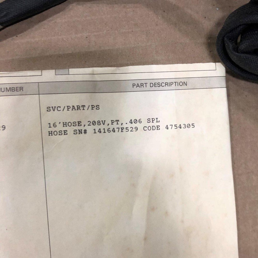 ITW E84F529 Hot Melt Adhesive Application Hose, 16Ft, .406"ID