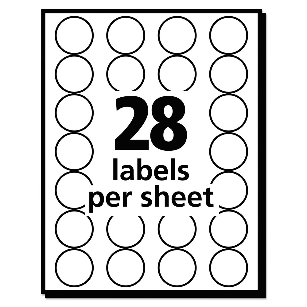 Avery® Handwrite Only Removable Round Color-Coding Labels, 3/4" dia, Black, 1008